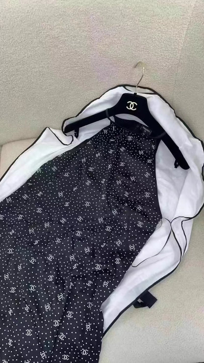 Chanel 24B black cc logo dress