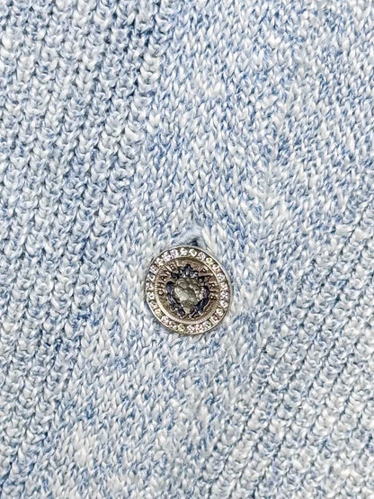 Chanel 23P Blue Linen Knit Cardigan