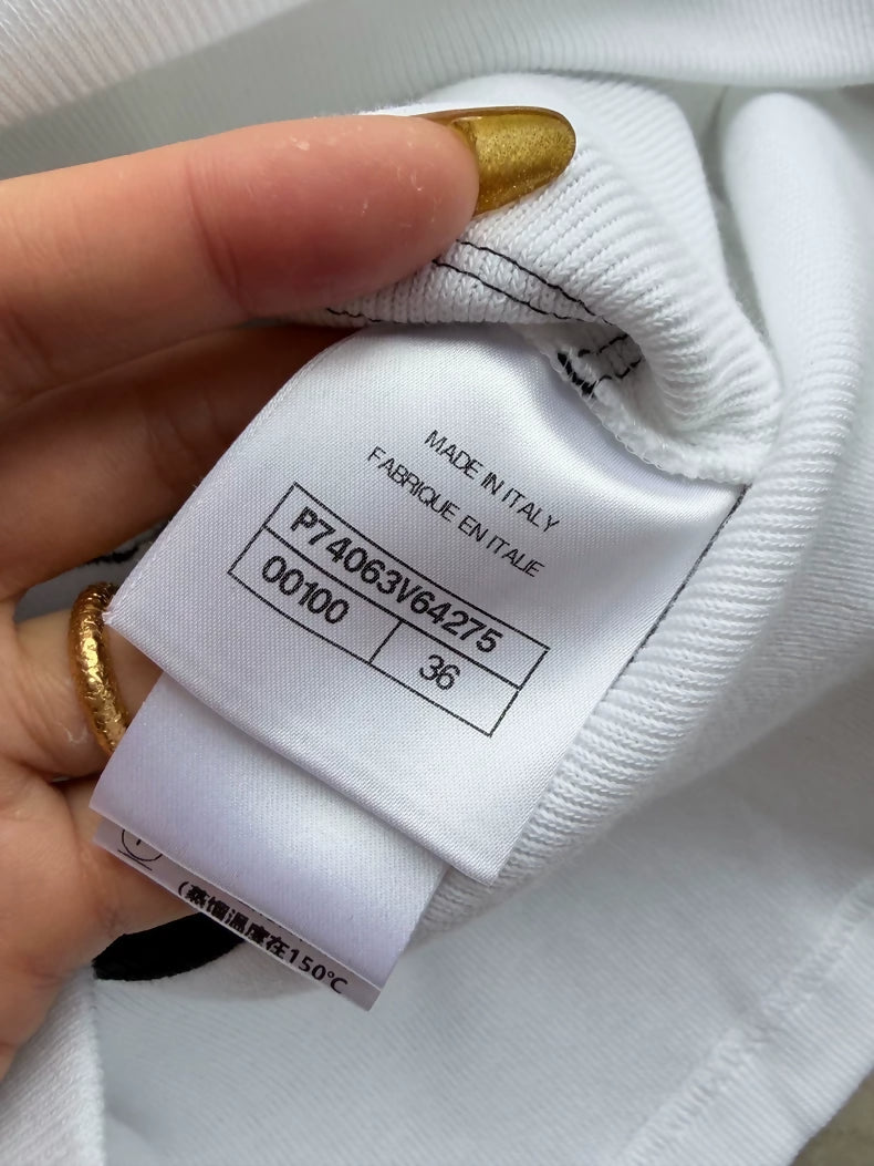 Chanel 23c black and white striped t-shirt