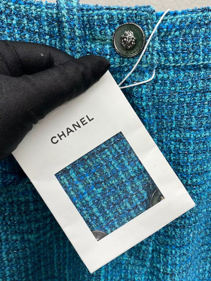 Chanel 22P tweed woven cropped trousers