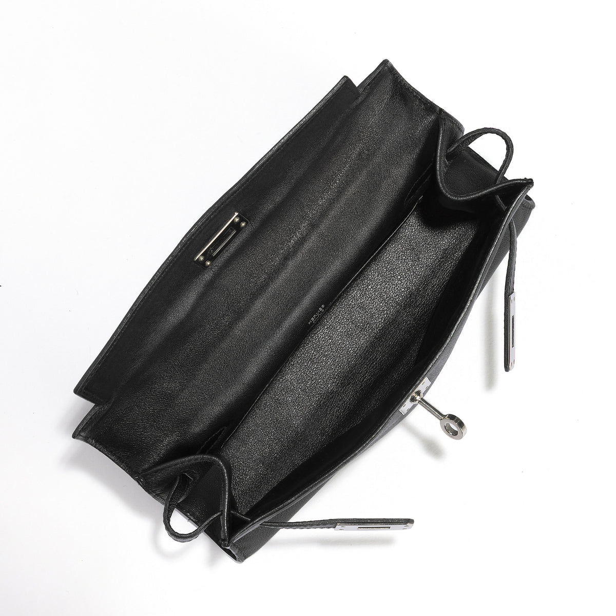 Hermès Kelly Pochette Black Swift PHW Bag