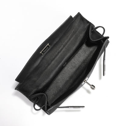 Hermès Kelly Pochette Black Swift PHW Bag