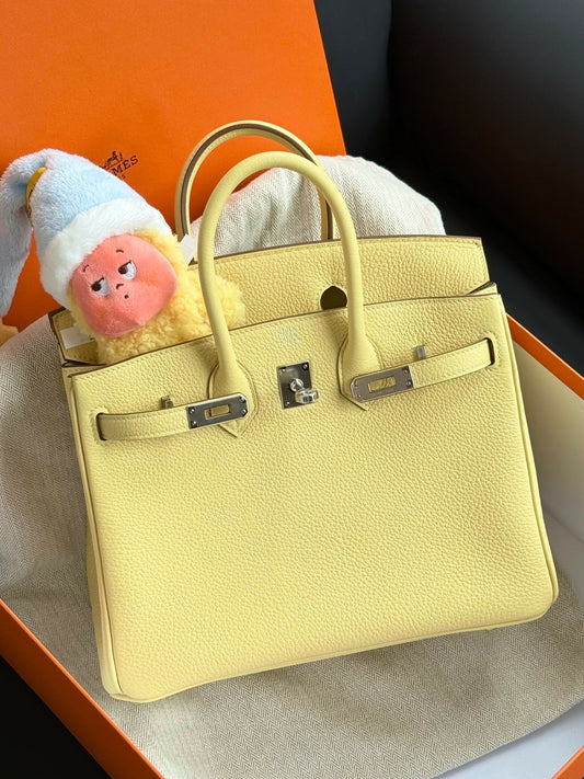 Hermès Birkin 25 Jaune Poussin Togo Leather with Palladium Hardware