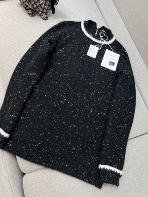 Chanel 24k black and multicolored top with white trim