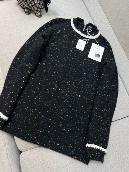Chanel 24k black and multicolored top with white trim