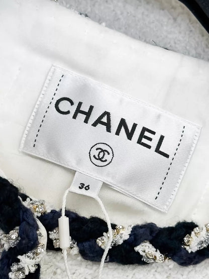 Chanel 23C white tweed jacket