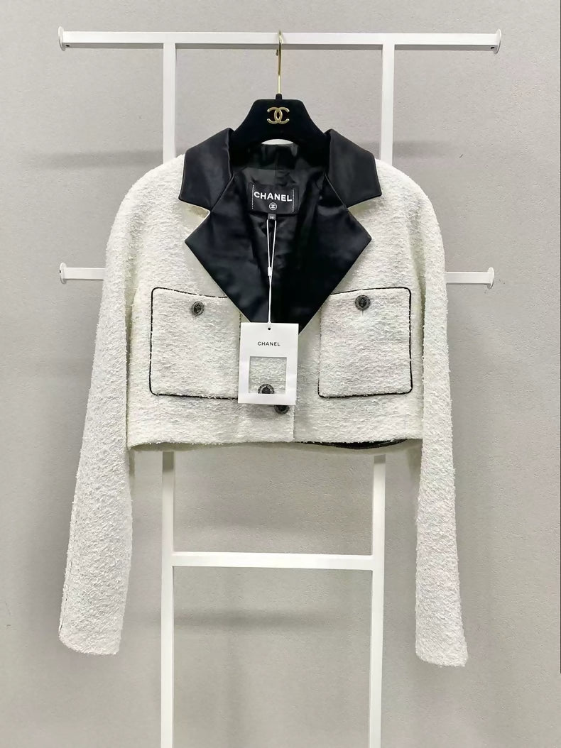 Chanel Black and White Color-Blocked Short