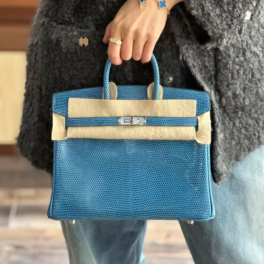 Hermès Birkin 25 Blue Lizard with Palladium Hardware