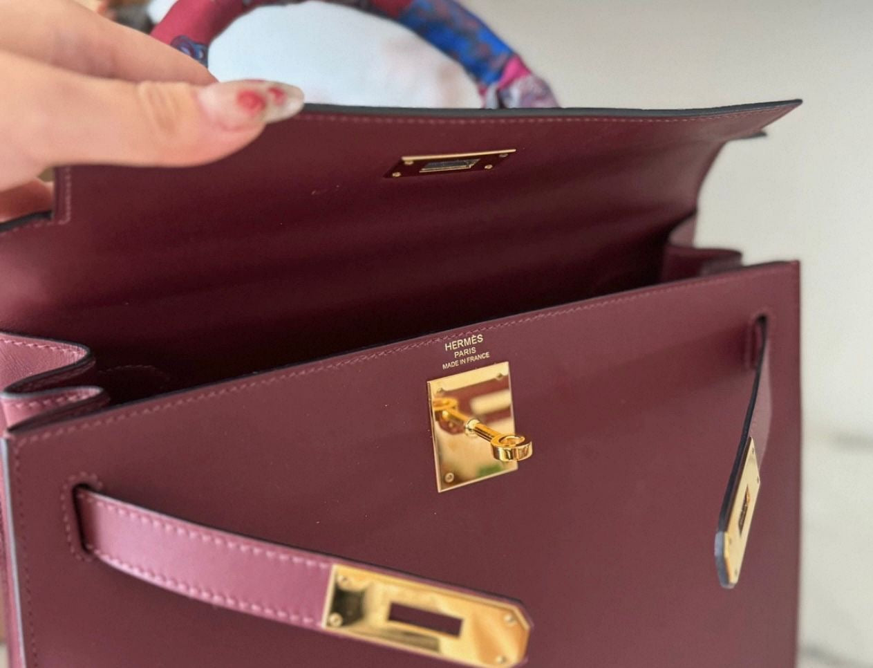 Hermès Kelly 28 Sellier Rouge H Sombrero Matt Box leather Gold Hardware