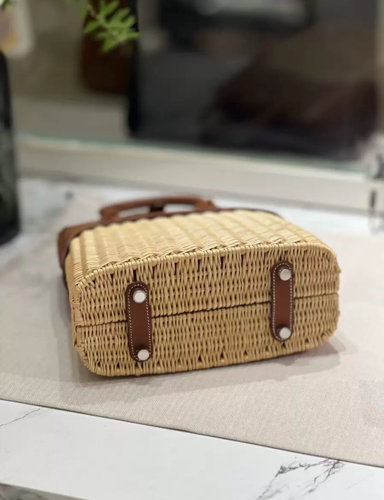 Hermes Limited Edition Bolide Bag Picnic Osier Wicker & Barenia Leather