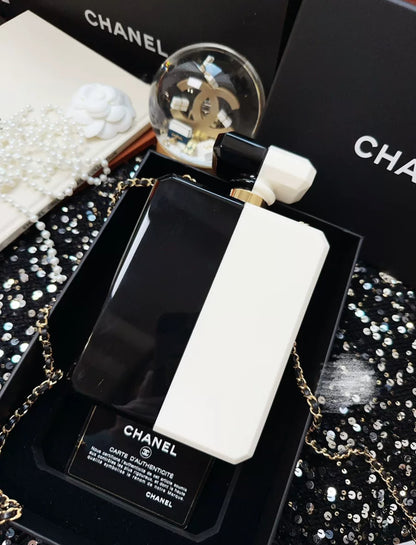 Chanel 20k Black and White Acrylic Perfume Bottle clutch Bag Minaudiere