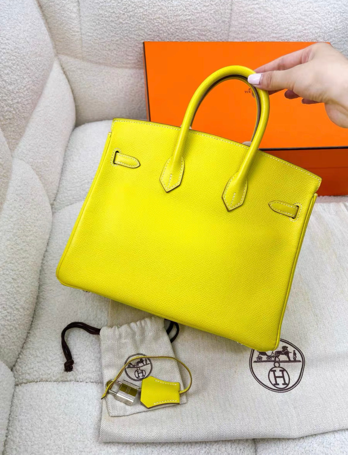 Hermès Birkin 25 Lime Clemence Palladium Hardware