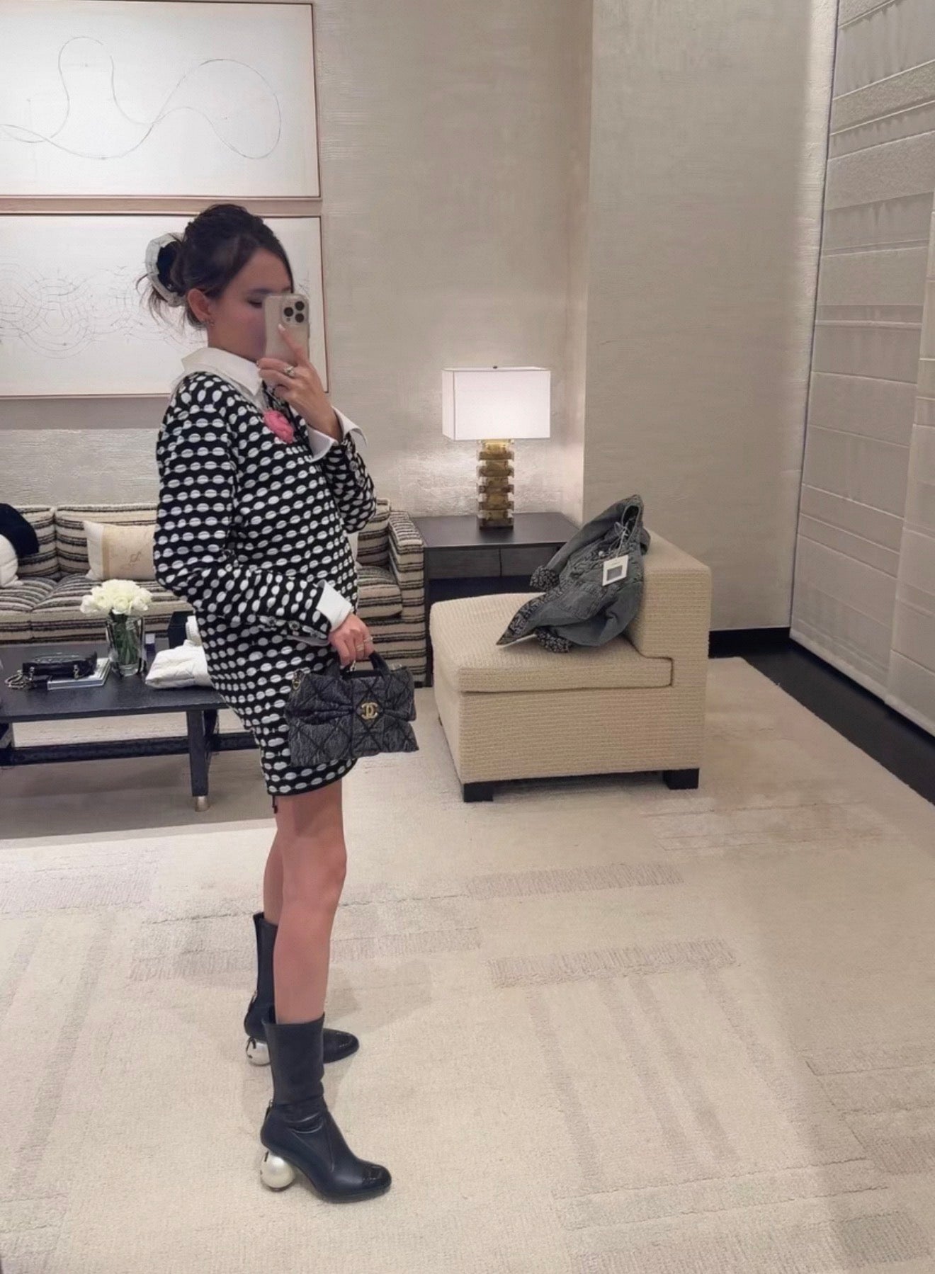 Chanel 24S Black & White Dress