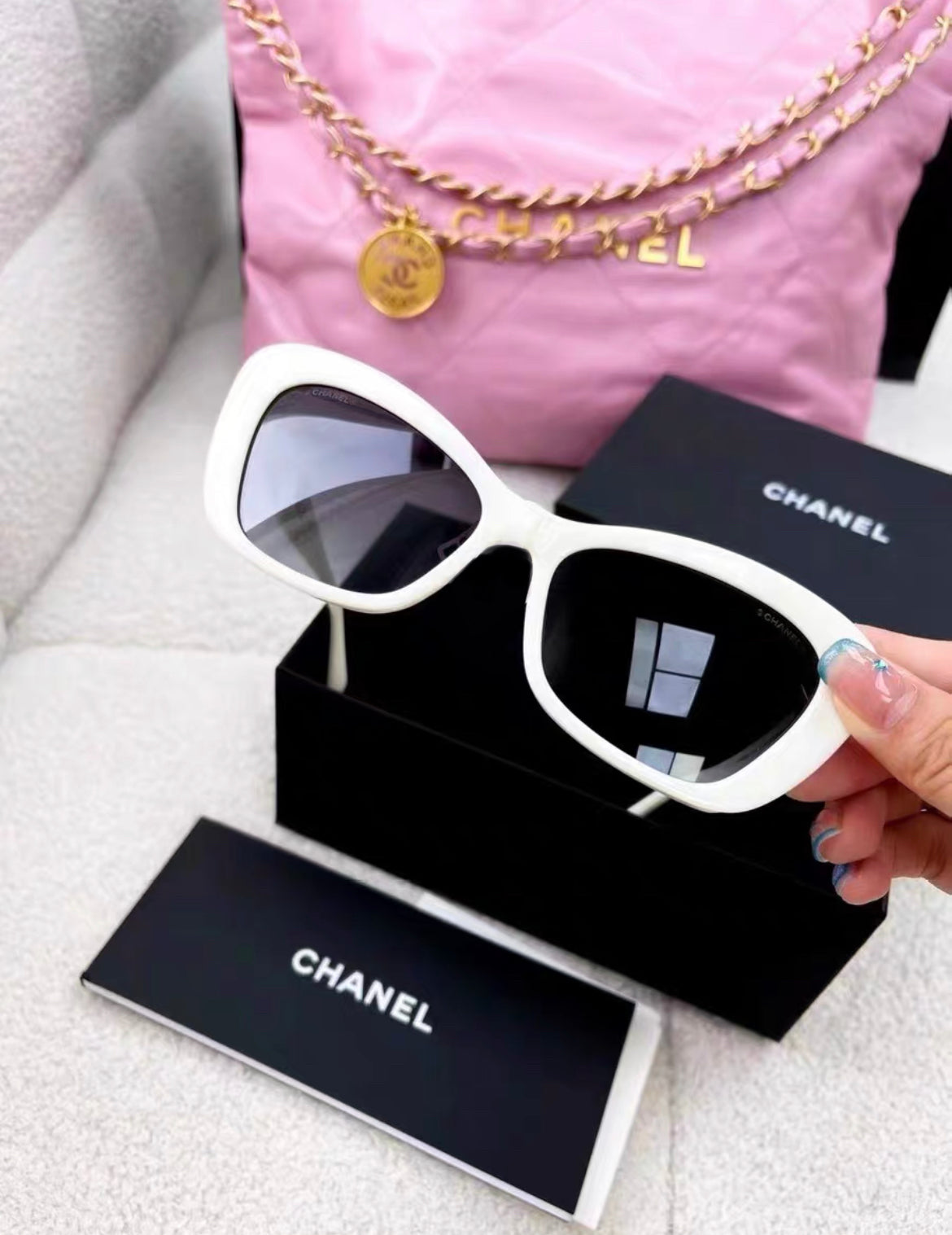 Chanel 23C white Pearl sunglasses