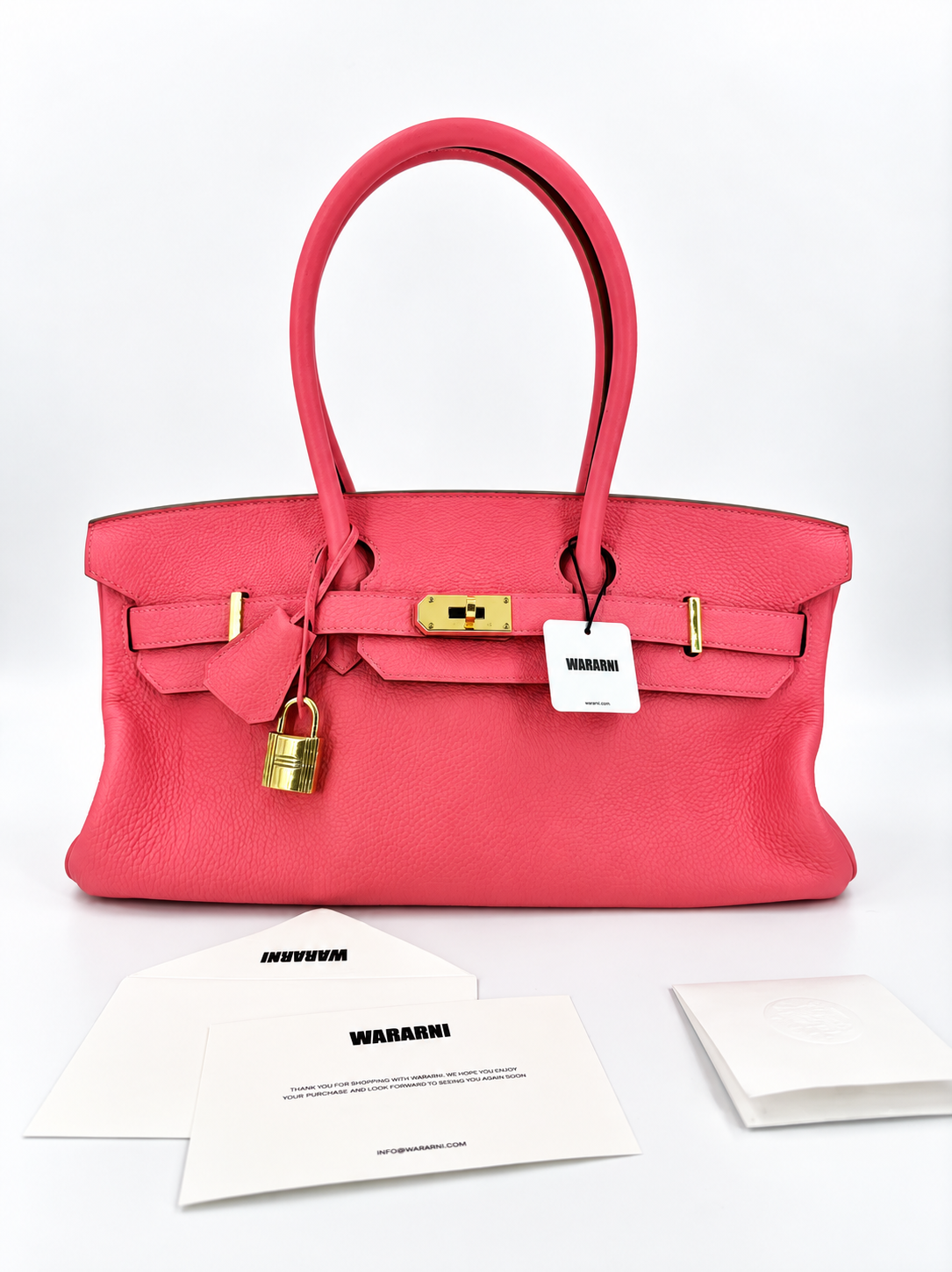 Rare Hermès Birkin Shoulder 42 JPG Pink Rose Lipstick Leather Gold Hardware