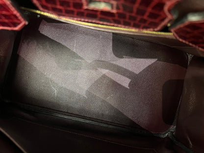 Hermes Birkin 35 Bordeaux Matte Crocodile Leather Gold Hardware