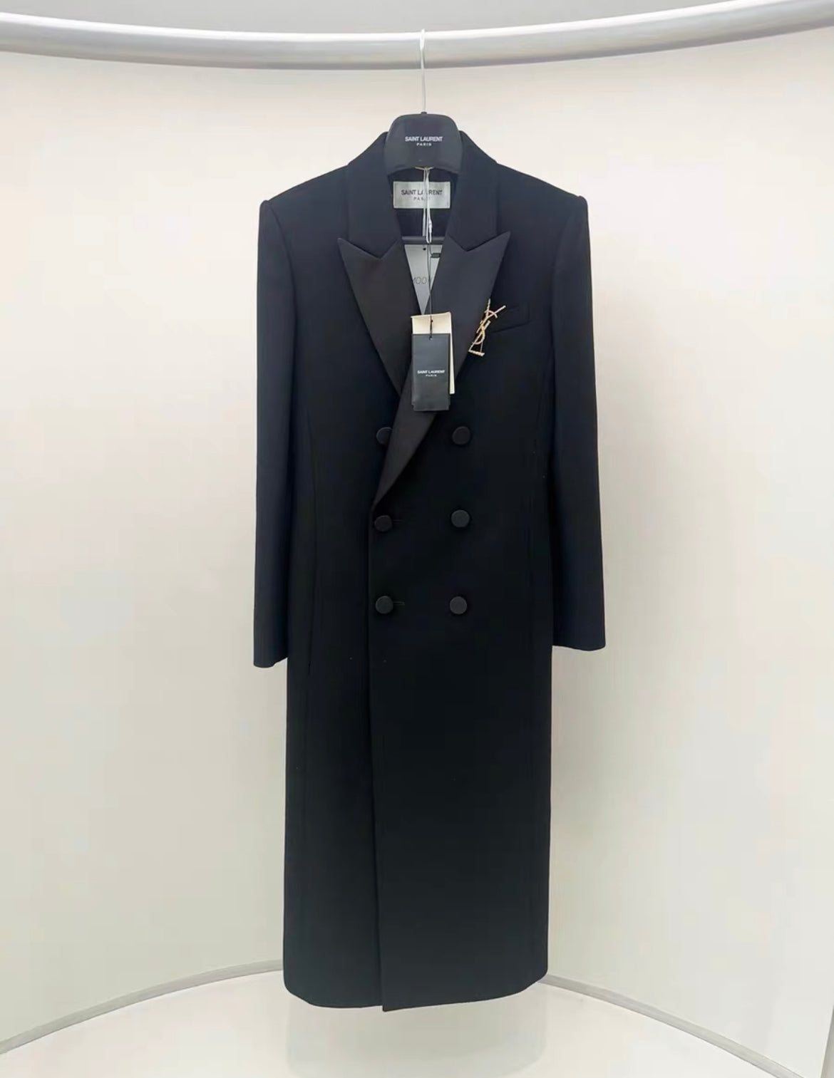 YSL Saint Laurent Black Long Tuxedo Jacket