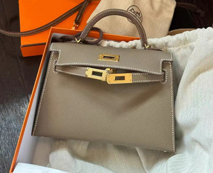 Hermès Kelly Etoupe Epsom Mini Gold Hardware