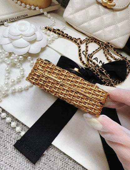 Chanel 23C Gold Metal Woven Chain Bag