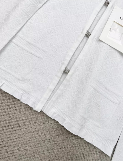 Chanel 24P white cardigan