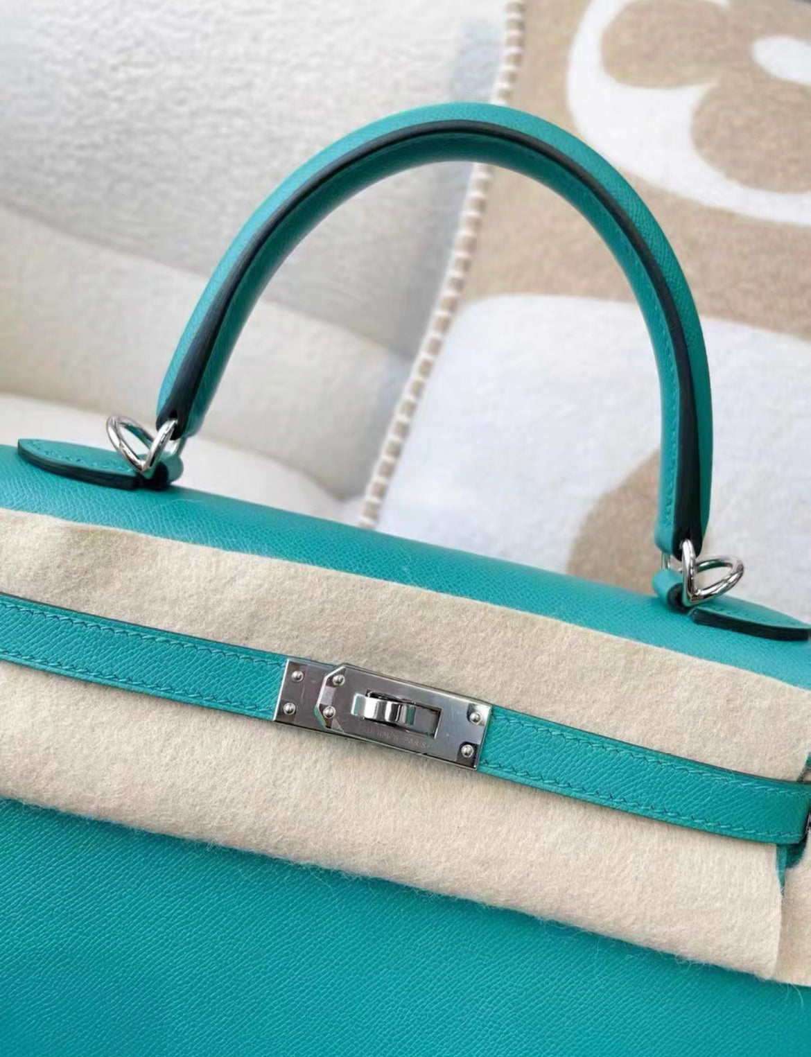 Hermès Kelly Sellier 25 Vert Verone Epsom Palladium Hardware