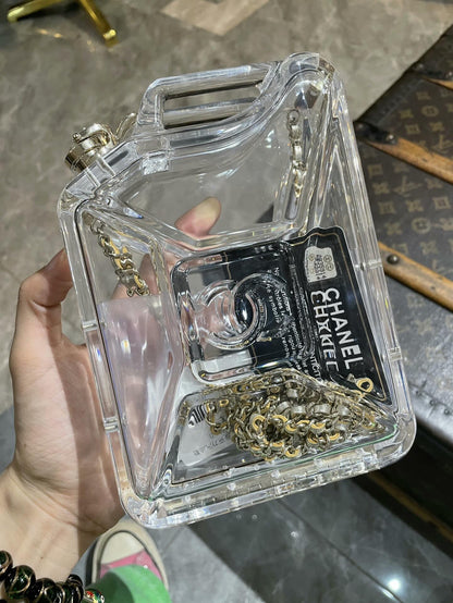 Chanel Dubai Tank Transparent Minaudiere Clutch Bag