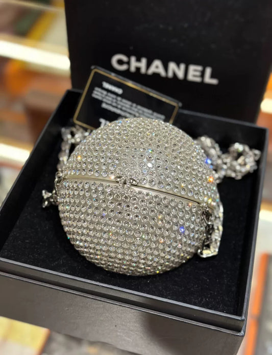 Chanel 2018 Runway Round Crystal Ball evening bag