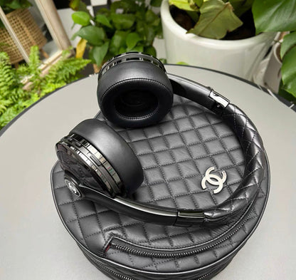 Chanel x Monster Black Quilted Headphones with Case