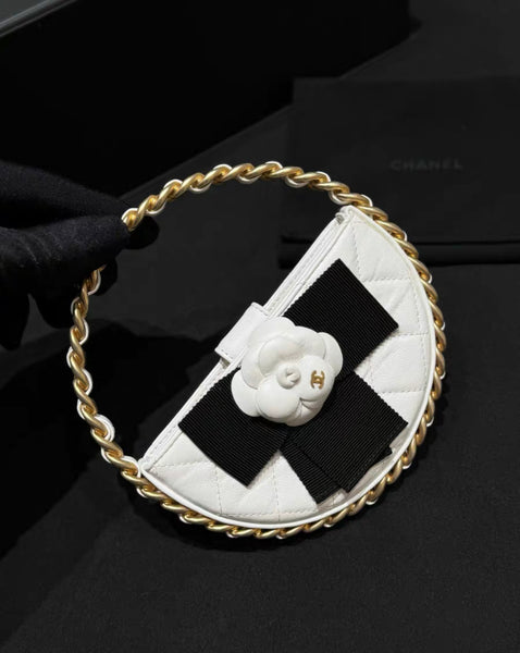 Chanel 23k Camellia Hula Hoop Bag White – Wararni.com
