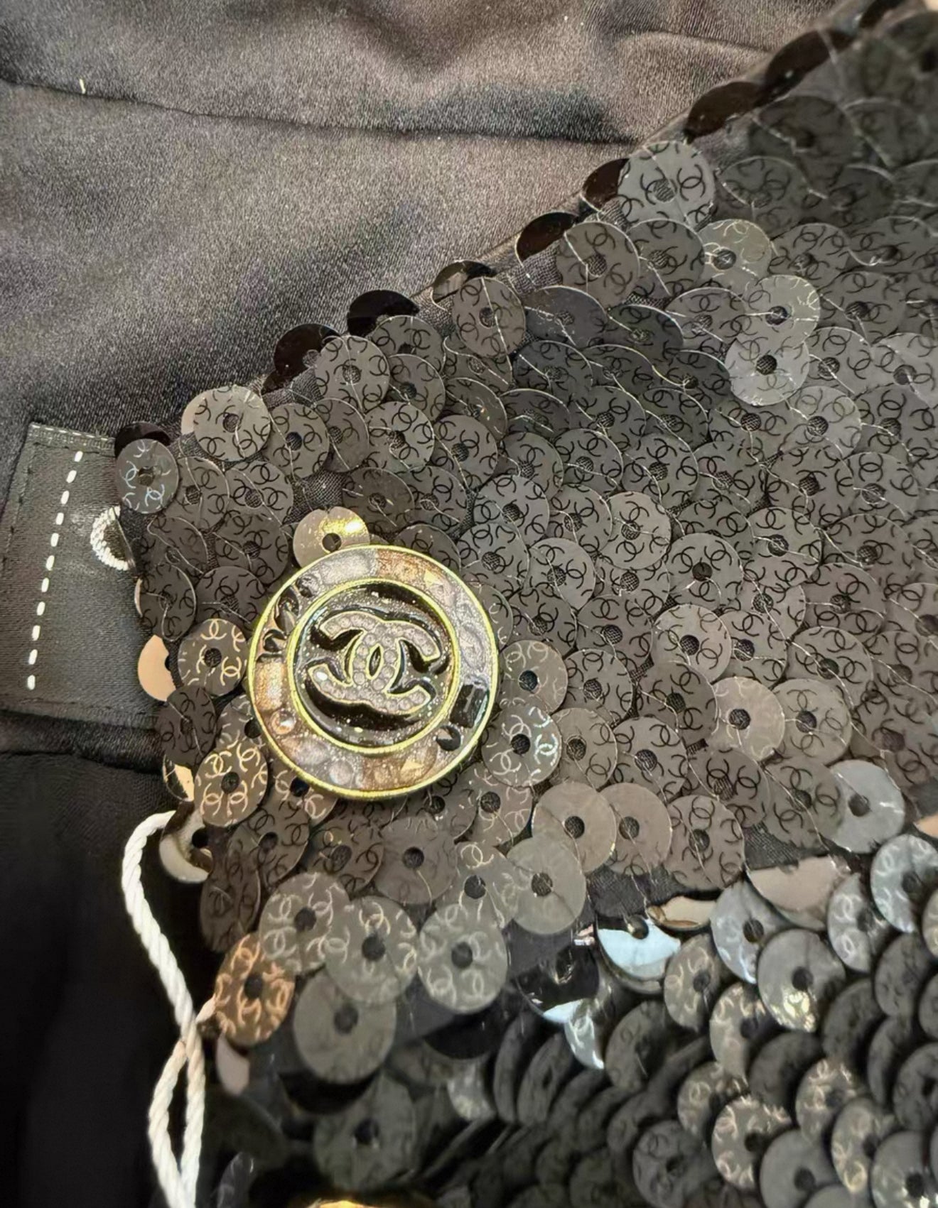 Chanel 23c Black Sequin Jumpsuit