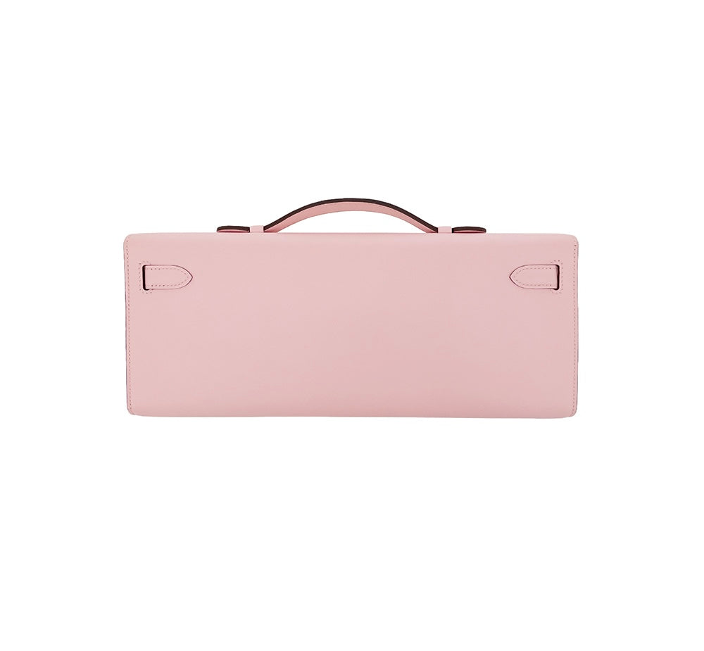 Hermès Kelly cut Pink Rose Sakura Swift Leather Palladium Hardware