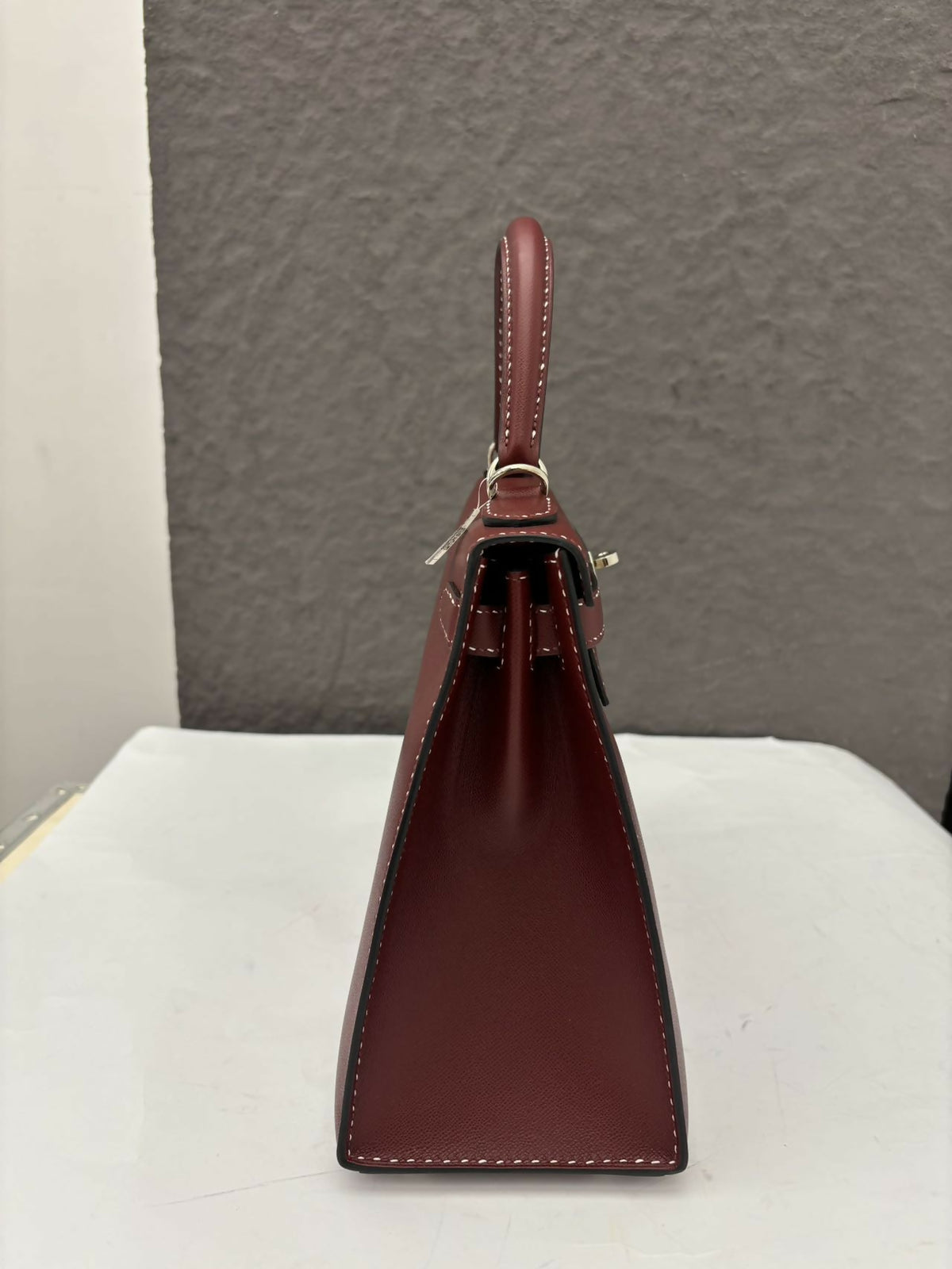 Hermès Kelly 28 Sellier "Miss You" Rouge H (55) Epsom Leather with Contrast Stitching and Palladium Hardware