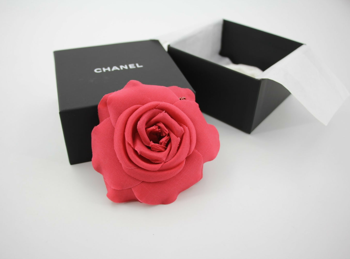 Chanel G26C Fabric Red Camellia Brooch