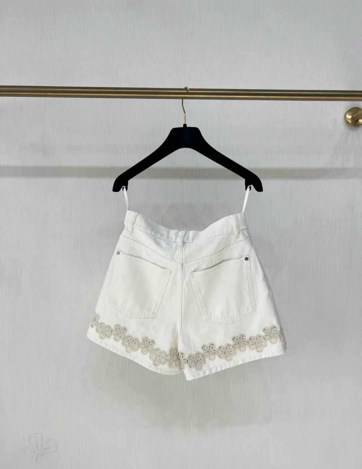 Chanel 24P camellia denim shorts