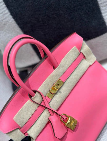 Hermes Birkin 25, Rose Lipstick Pink Swift Leather With Gold Hardware