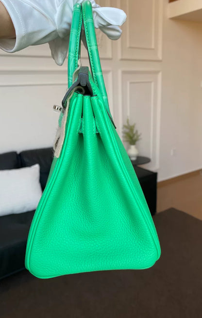 Hermès Birkin 25 touch Cosmic Green crocodile/togo leather palladium hardware