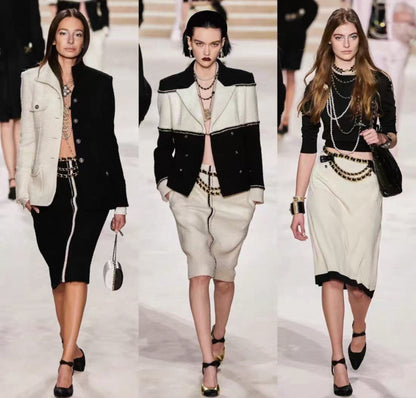 Chanel 20A Black and White Wool Jacket F36