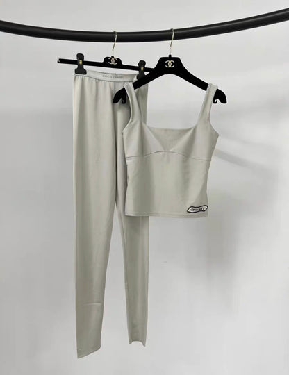 Chanel gray workout top and pant size 34