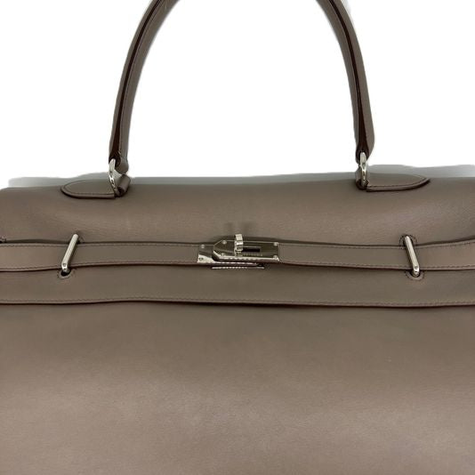 Hermès Kelly Relax 50 Gris Tourterelle Veau Sikkim Leather Palladium hardware
