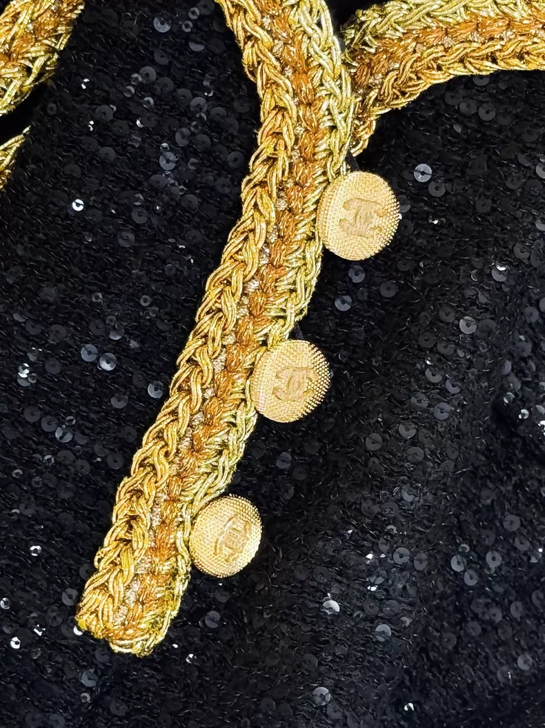Chanel 22S Black jacket with Gold Trimming