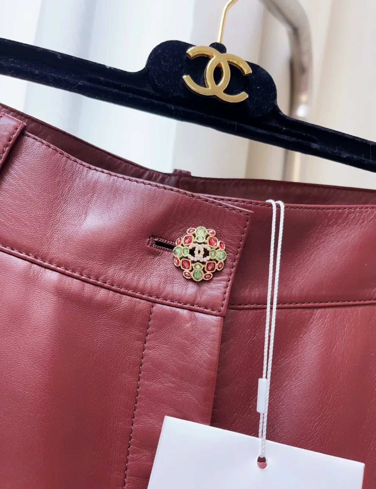 Chanel 22K Burgundy Leather pants