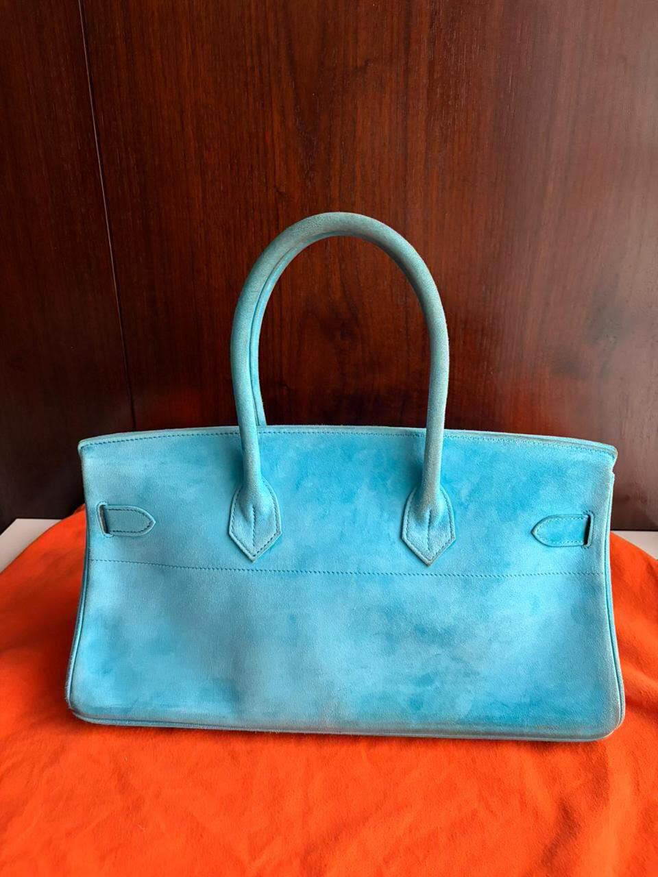 Hermès Birkin Shoulder JPG 42 Blue Turquoise Doblis Suede Leather Palladium Hardware – Ultimate Collector’s Masterpiece