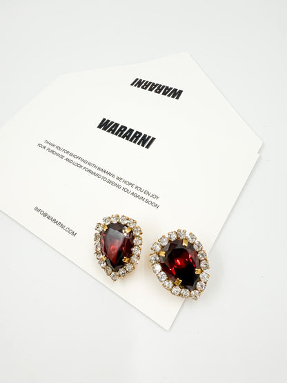 Chanel 1995 “Barbie Collection” Crystal Earrings Pink/Dark Red/Blue