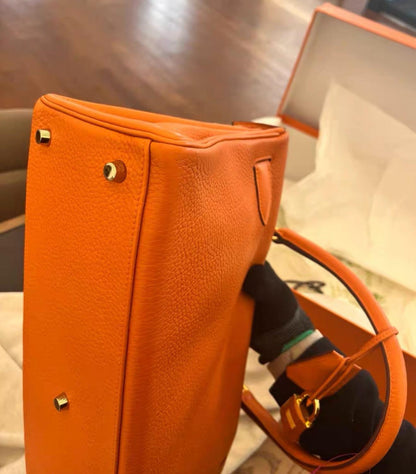 Hermès Limited Edition Kelly Fringe JPG Shoulder Orange Togo