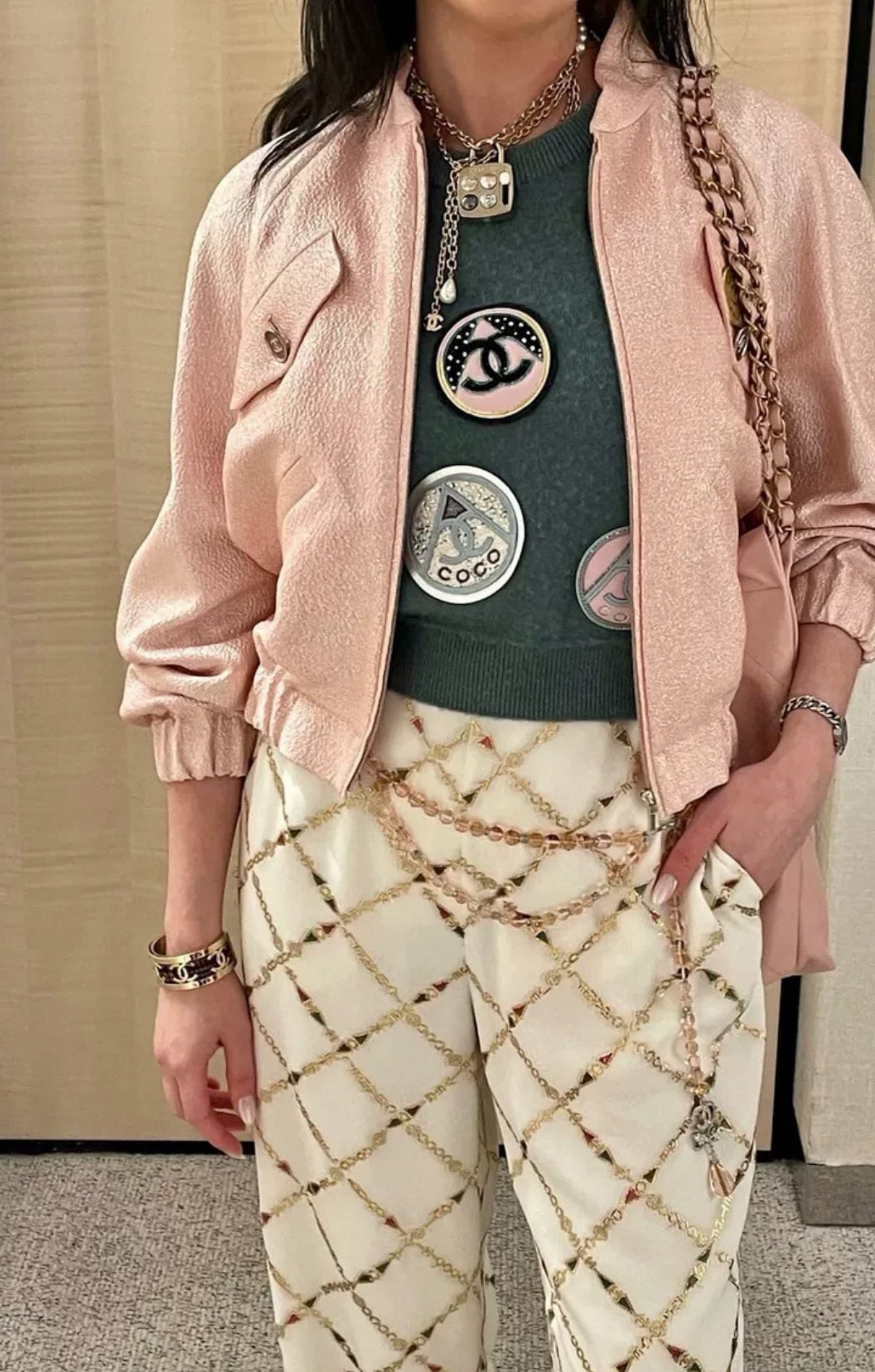 Chanel 22B silk wide-leg pants