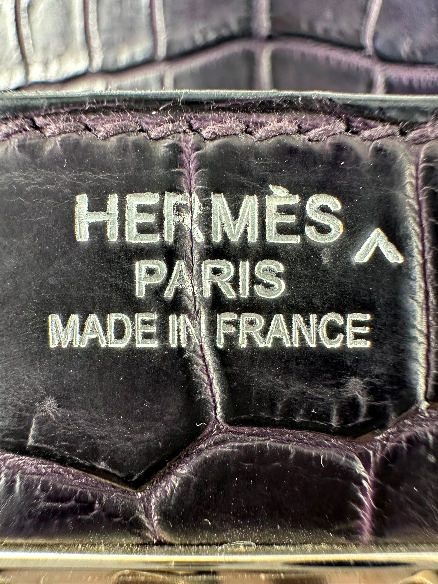 Hermes Birkin HAC 40 Matte Dark Purple Alligator Leather palladium hardware