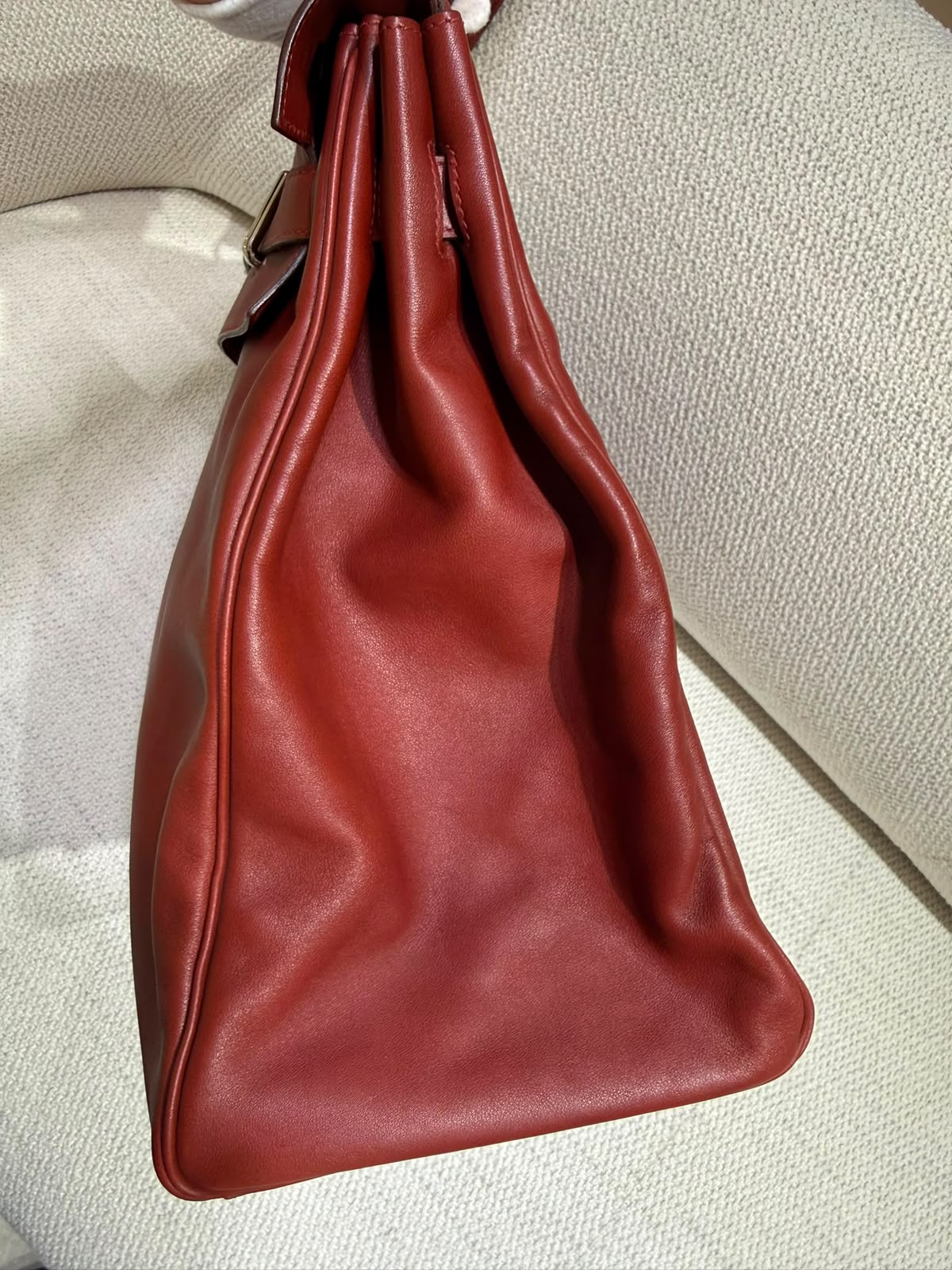 Rare* Hermes Kelly Relax 50cm Rouge H sikkim ck leather palladium hardware