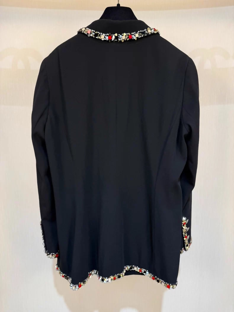 Chanel 05C black & sequined trim jacket