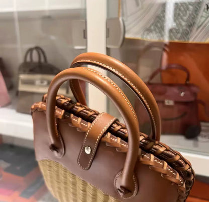 Hermes Limited Edition Bolide Bag Picnic Osier Wicker & Barenia Leather