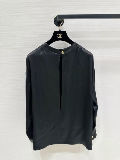 Chanel Black silk blouse